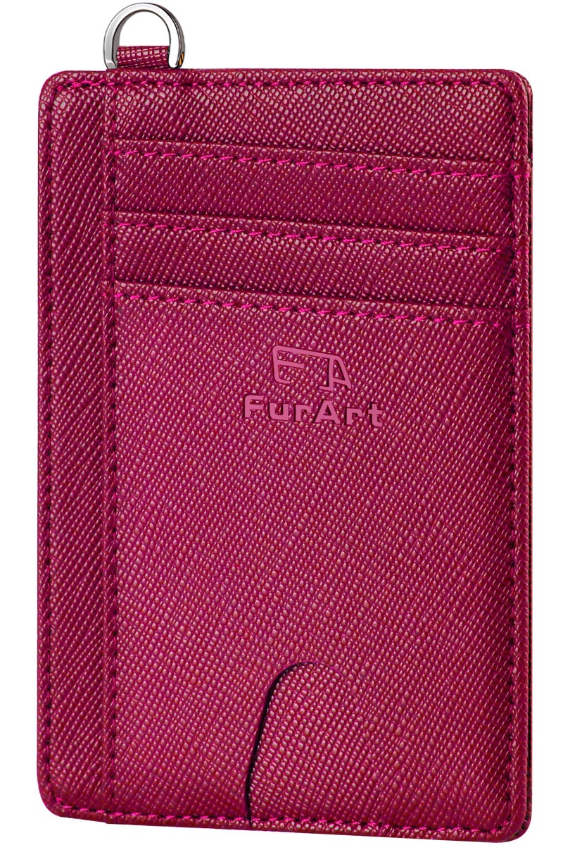 FurArt محفظة فورا آرت رفيعة وعصرية، محافظ جيب أمامية، حجب RFID، حامل بطاقات ائتمان للرجال - بورغندي - Image 1